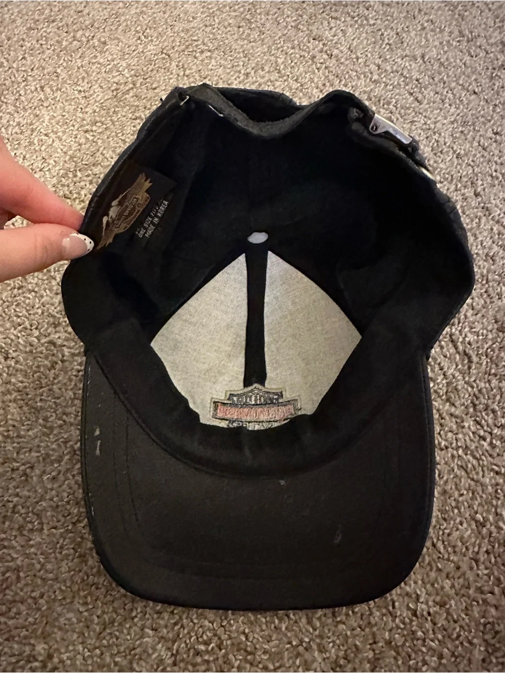 Harley-Davidson Black Hat with Orange Logo Patch